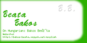 beata bakos business card